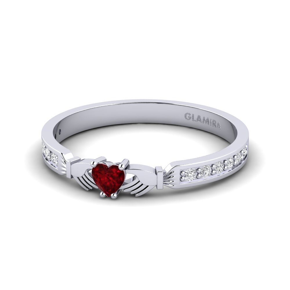 Corazón Rubí Anillo Hauters