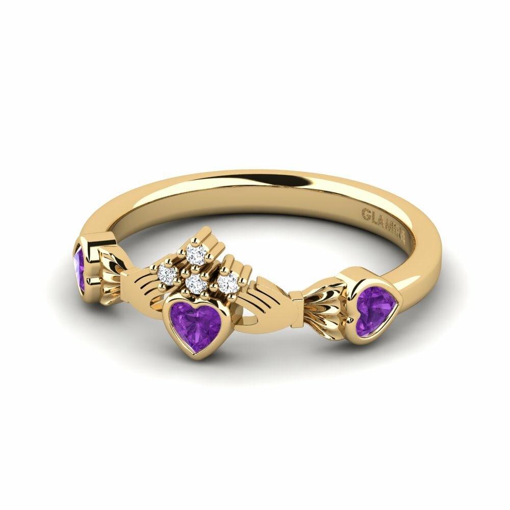 Claddagh Amethyst Engagement Rings