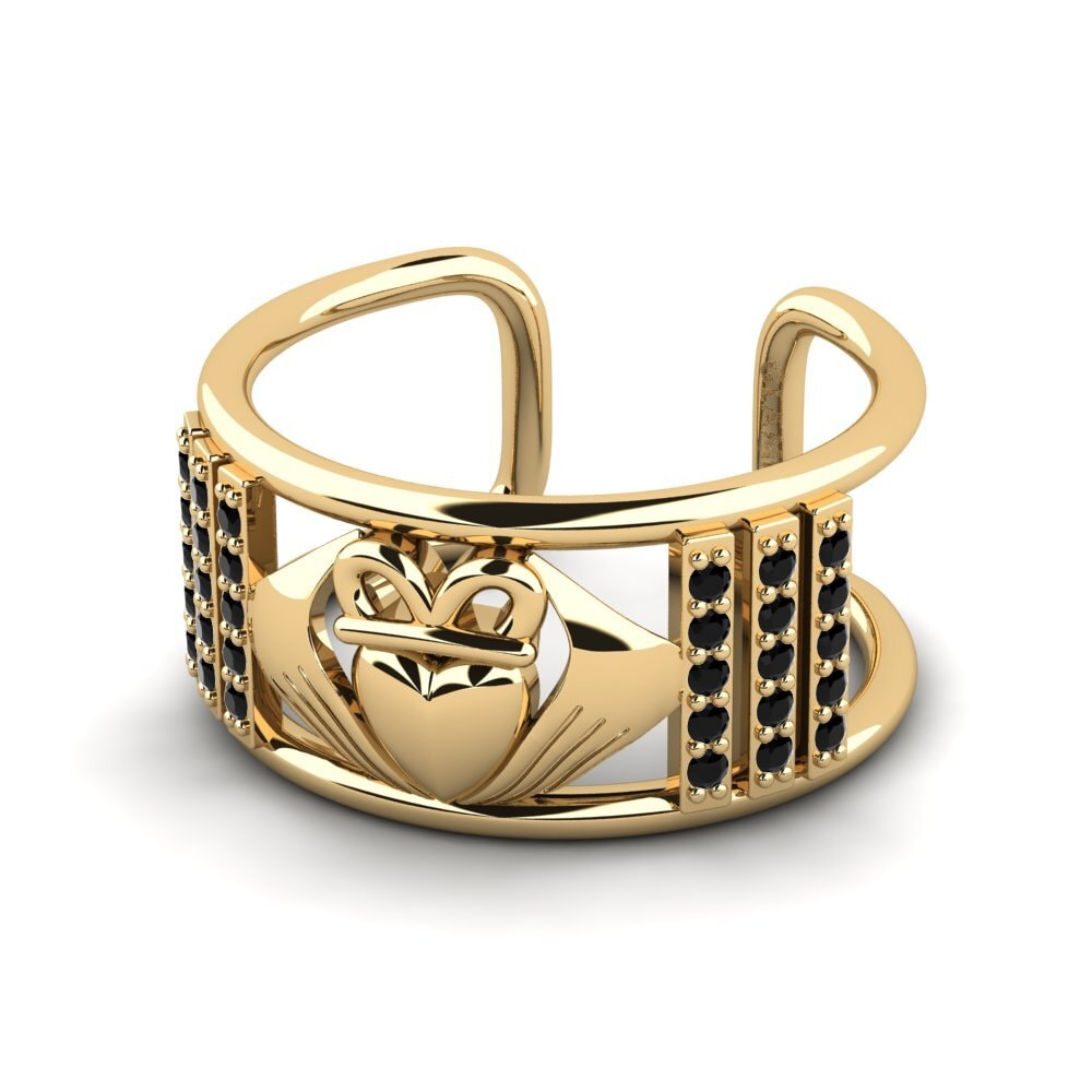 Diamante Negro Anel Hletin