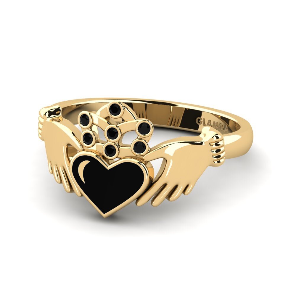 Diamante Negro Anel Hnigeng