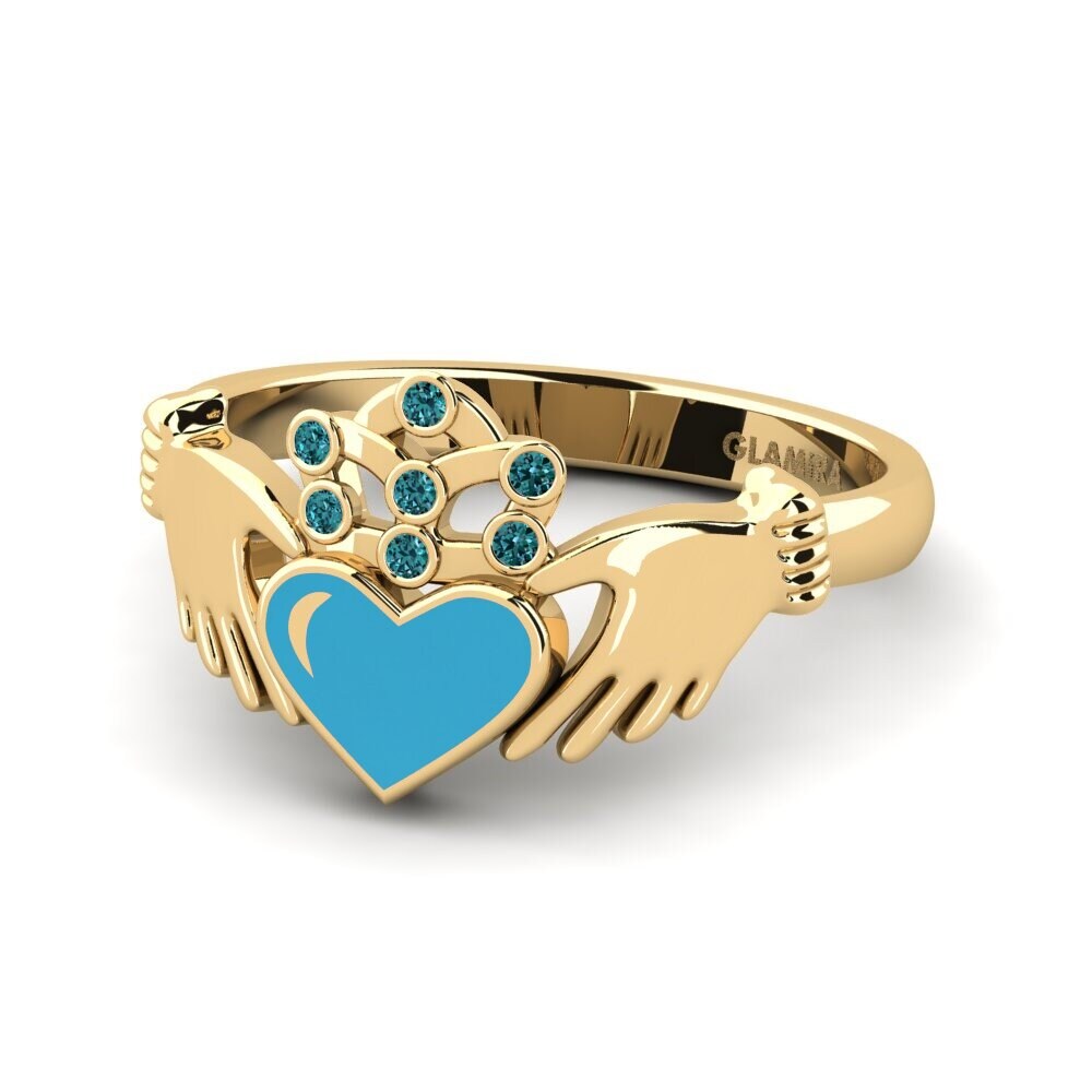 Blauer Diamant Ring Hnigeng