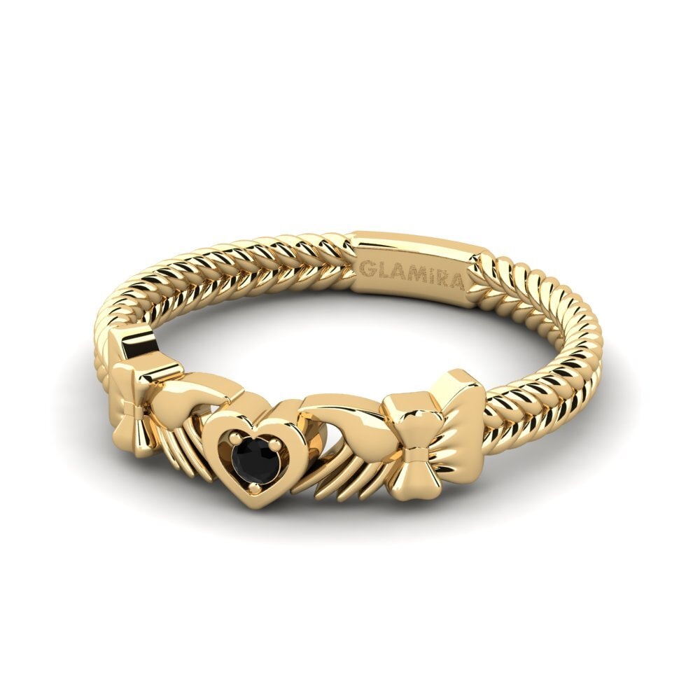Ónix Negro Anillo Moding