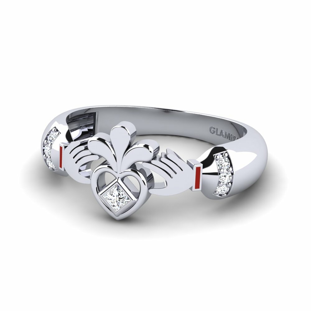 Bagues de fiançailles Argent Blanc Claddagh