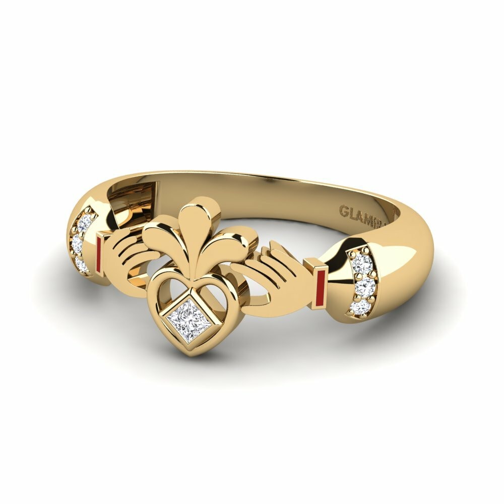 Bagues Diamant De Synthèse Claddagh