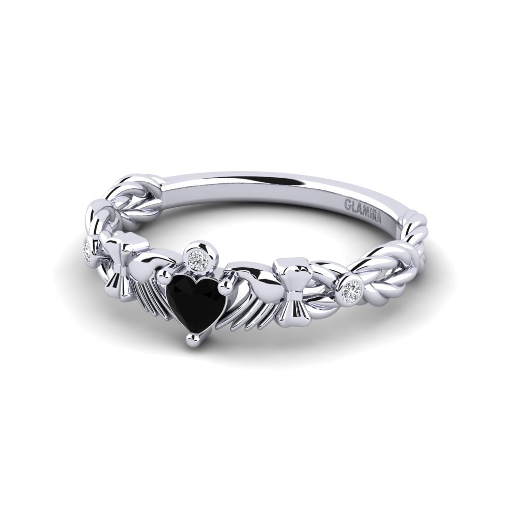Diamante Negro Anel Roplat
