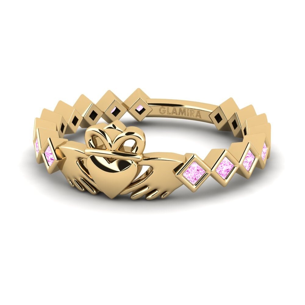 Princesa Zafiro Rosado Anillo Terams