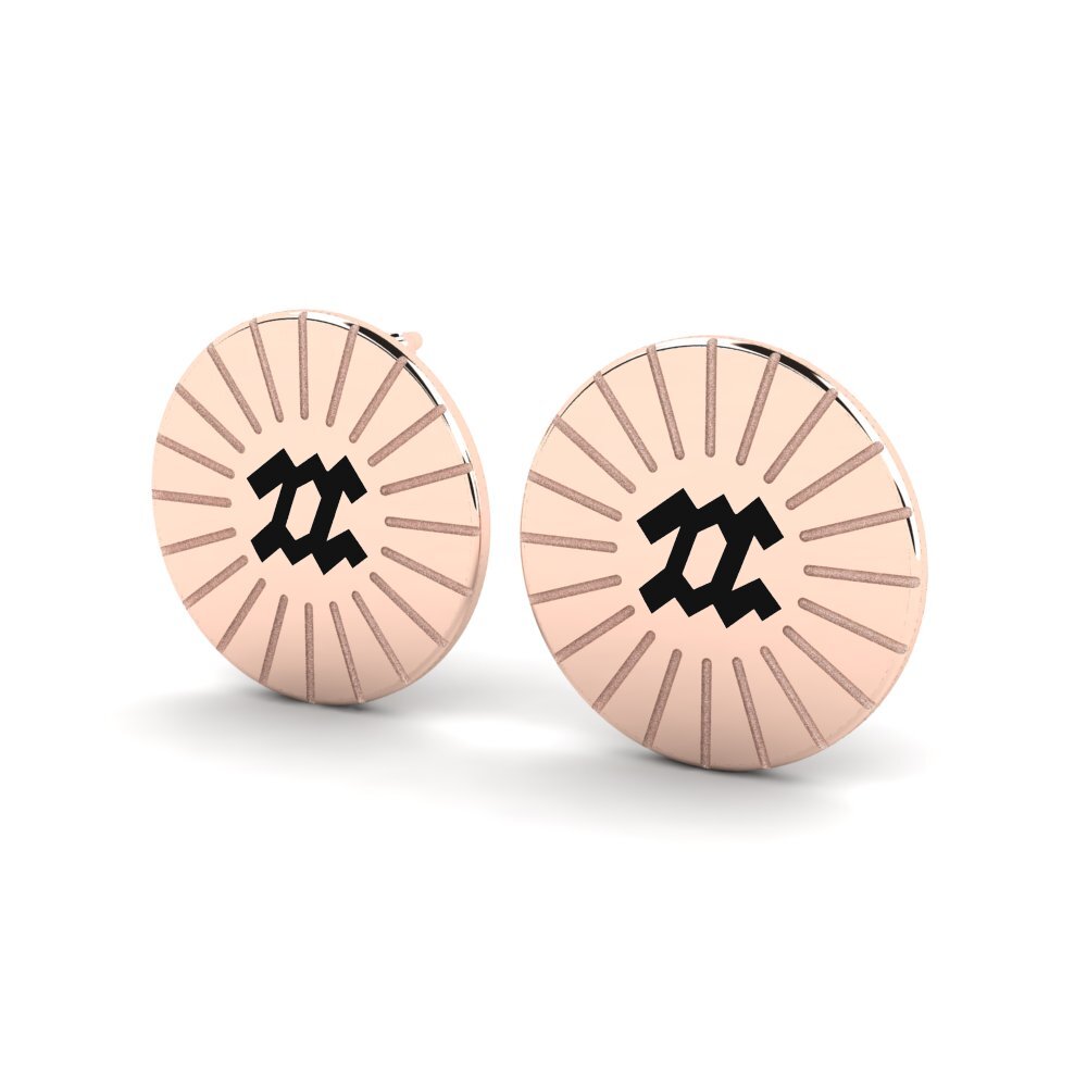 Or rose 585 Boucles D'oreilles Mdod - Aquarius