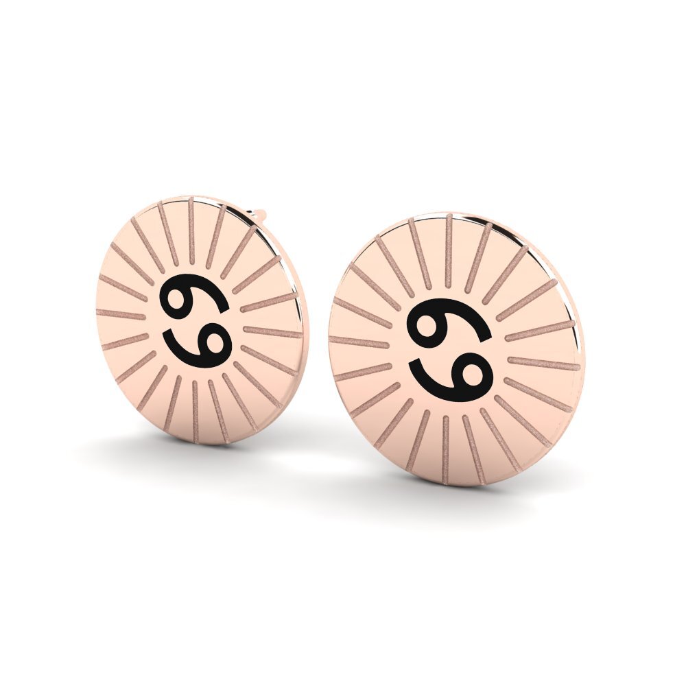 Or rose 585 Boucles D'oreilles Mdod - Cancer
