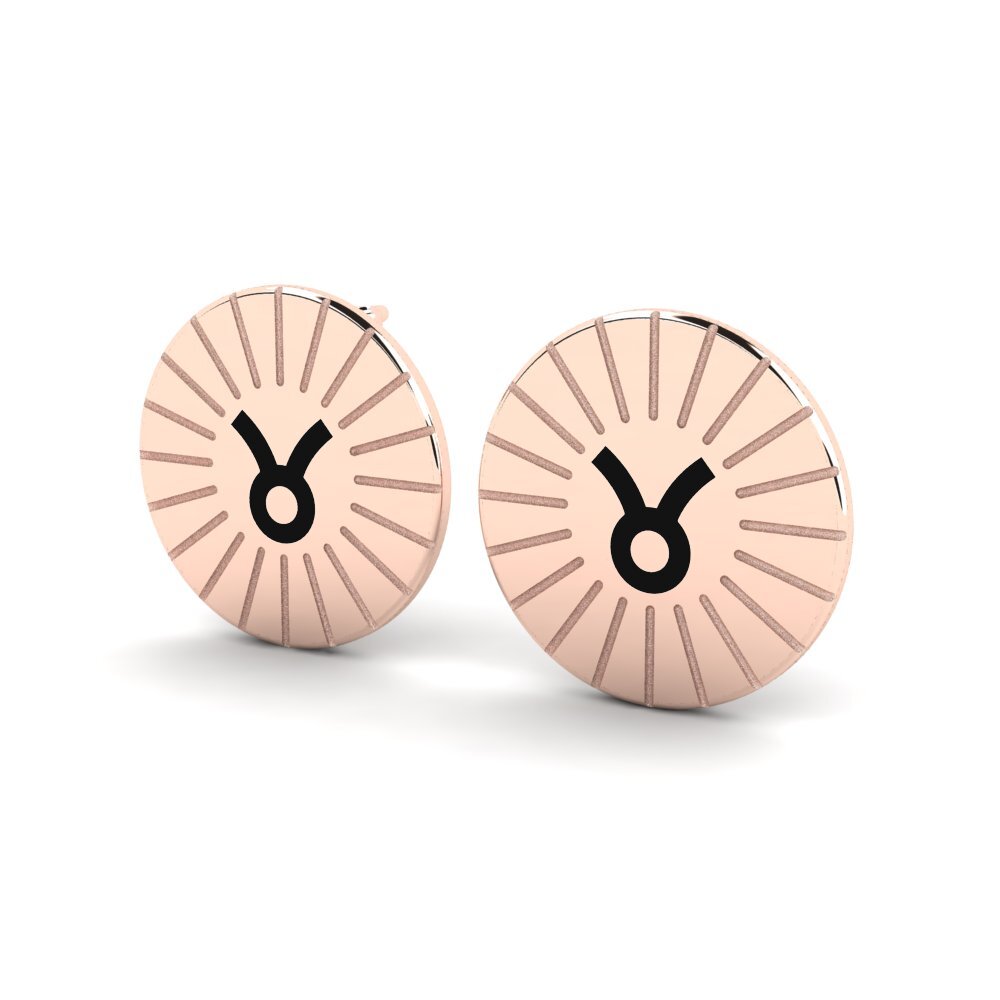Or rose 585 Boucles D'oreilles Mdod - Taurus