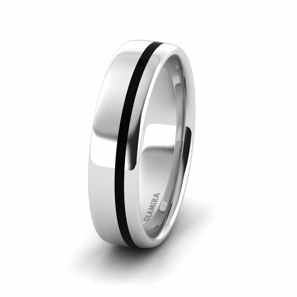 9k White Gold Men's Wedding Ring Cute Elegancy 6.0 mm