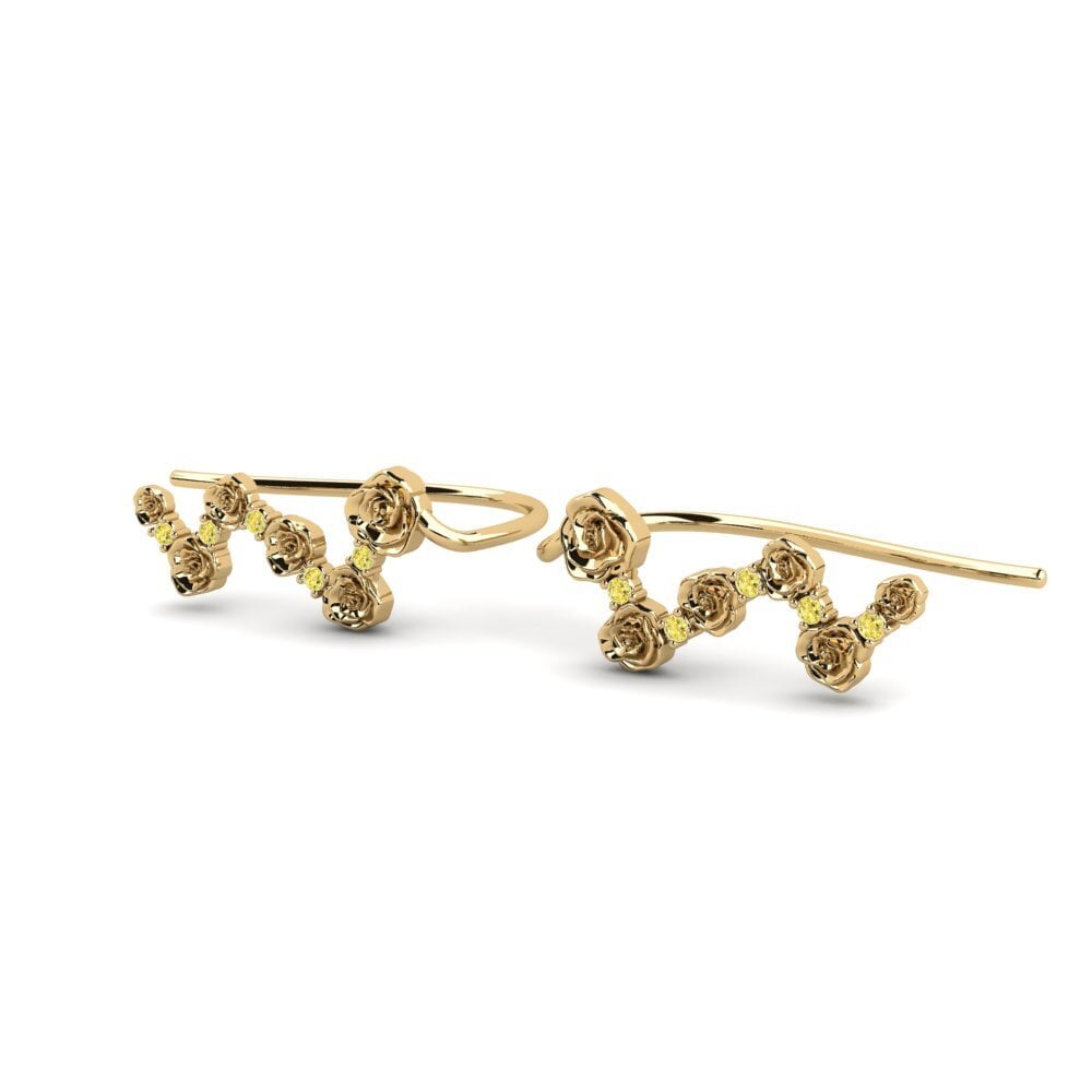 Saphir Jaune Boucle d'oreille femme Dopert