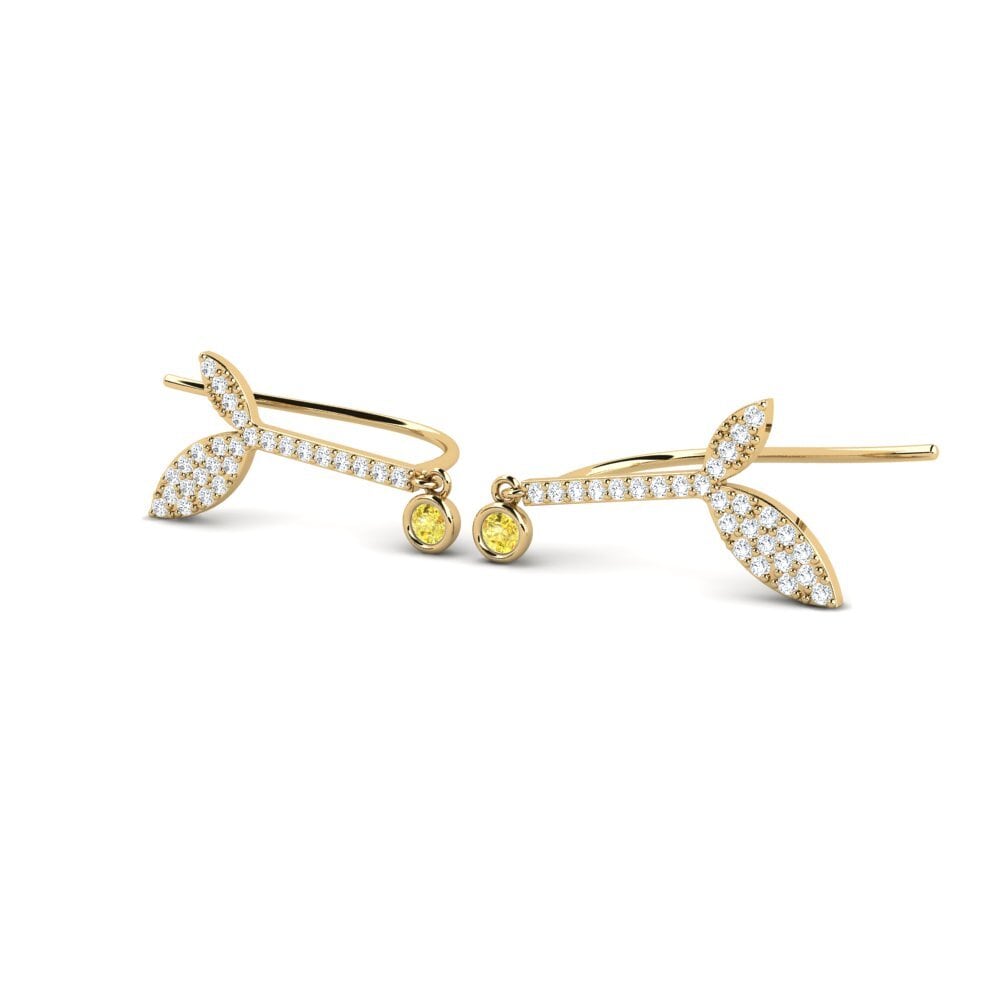 Saphir Jaune Boucle d'oreille femme Dream