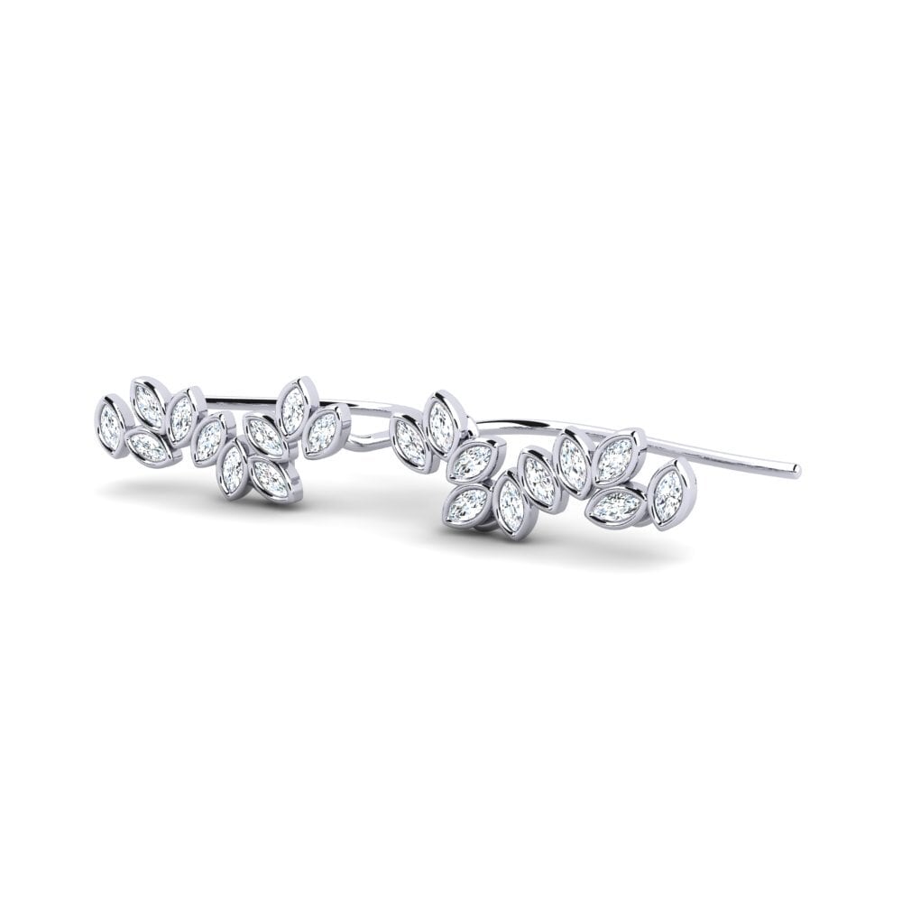 14k Oro Blanco Marquesa Pendiente de mujer Embrumd