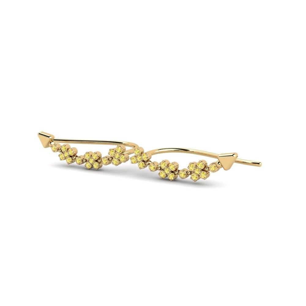 Saphir Jaune Boucle d'oreille femme Empha