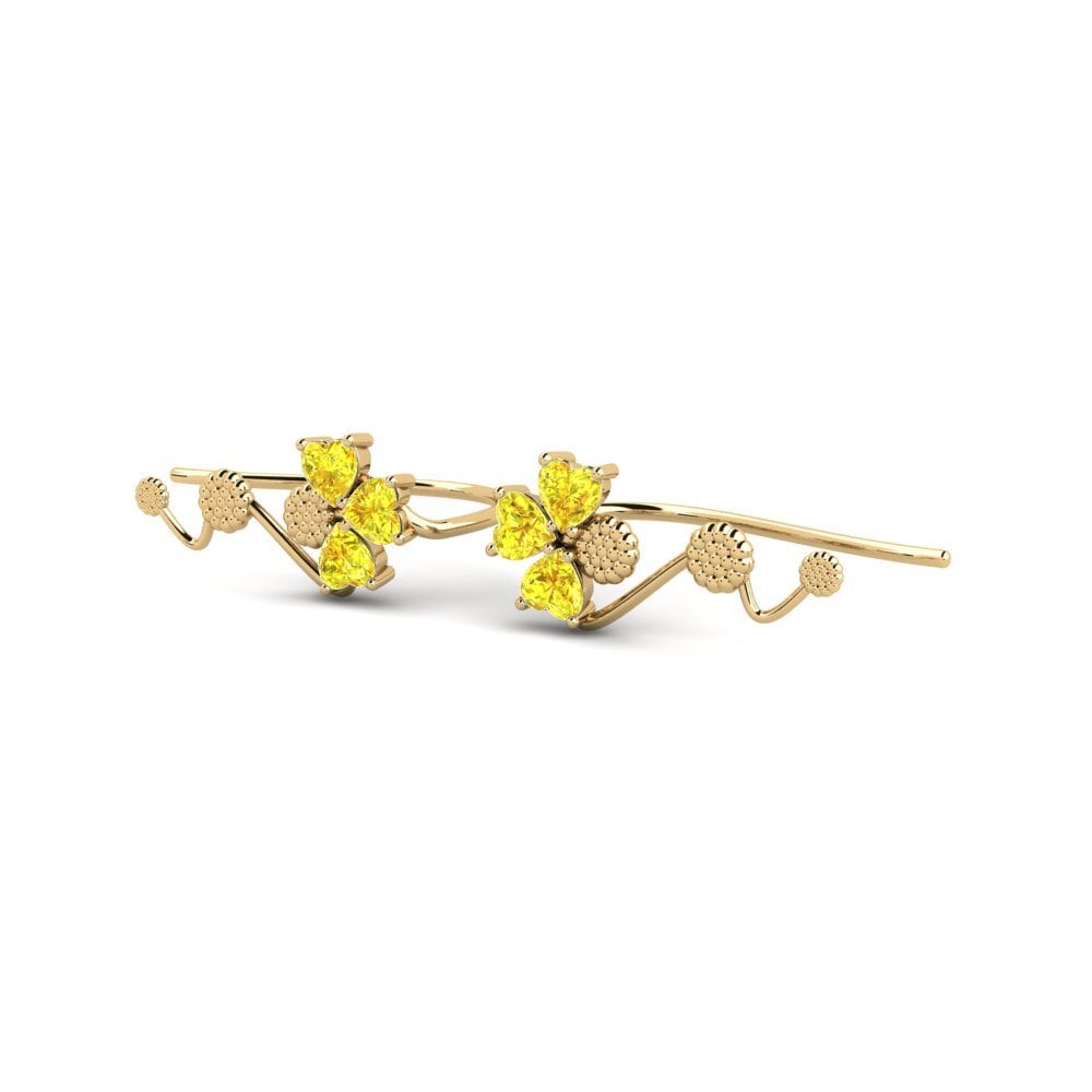 Saphir Jaune Boucle d'oreille femme Epieli