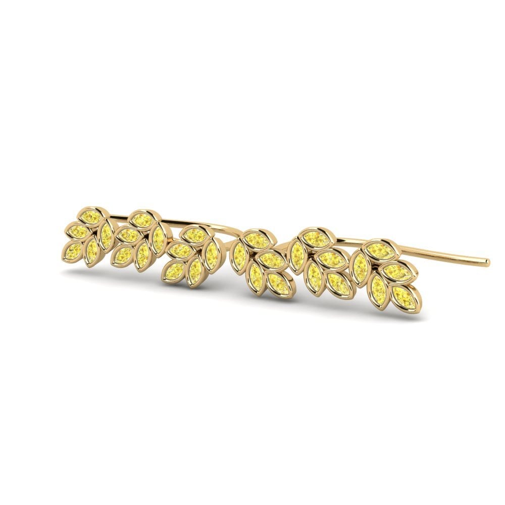 Saphir Jaune Boucle d'oreille femme Garmens