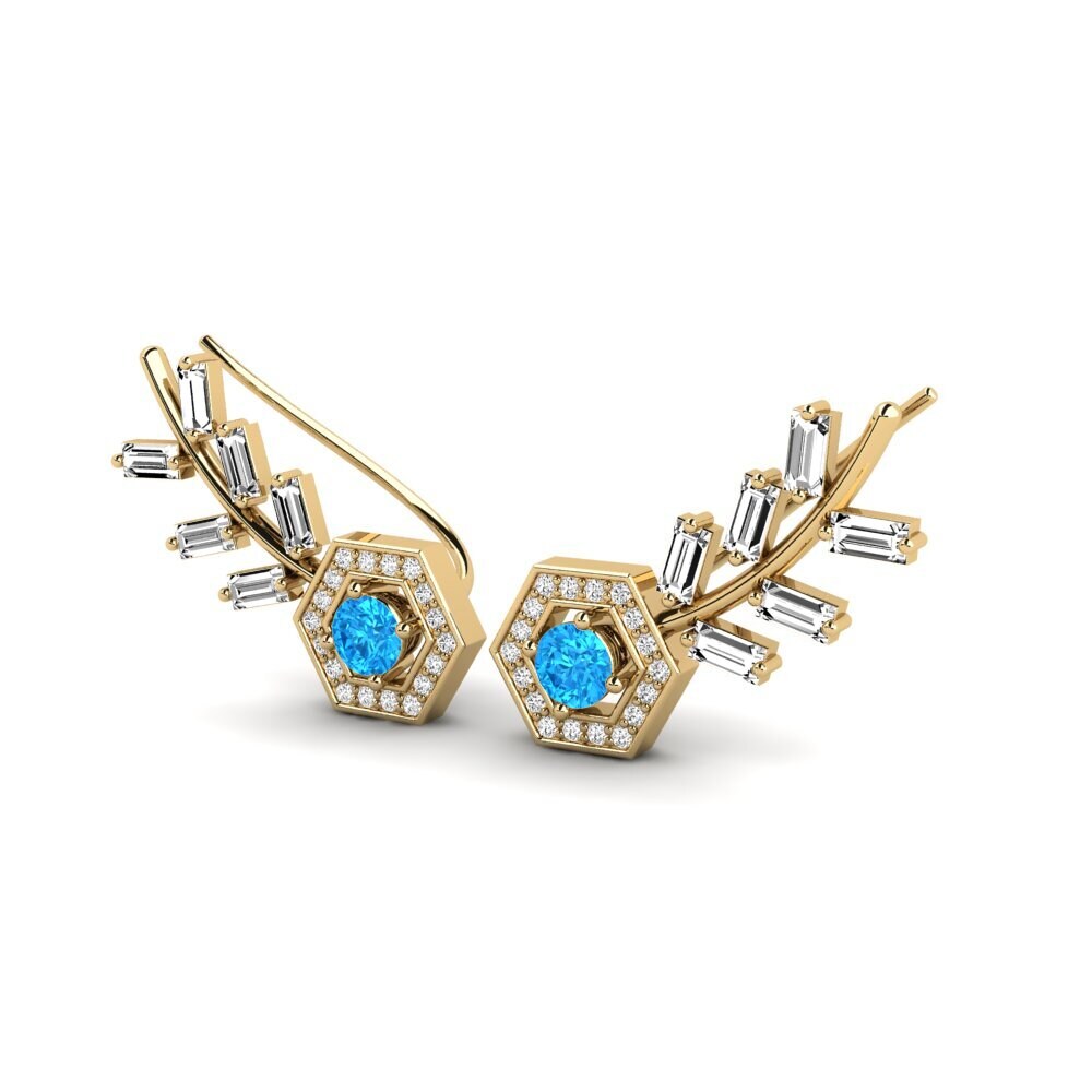 Topaze Bleue Boucle d'oreille femme Gyddod