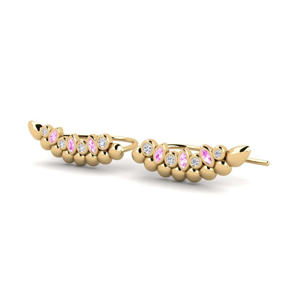 Đá Sapphire Hồng Bông tai nữ Hweara