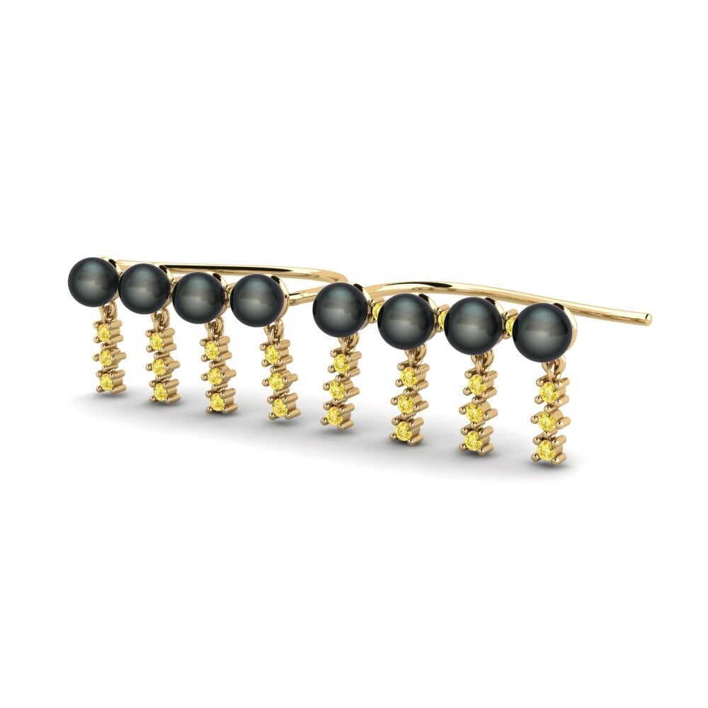Saphir Jaune Boucle d'oreille femme Koba