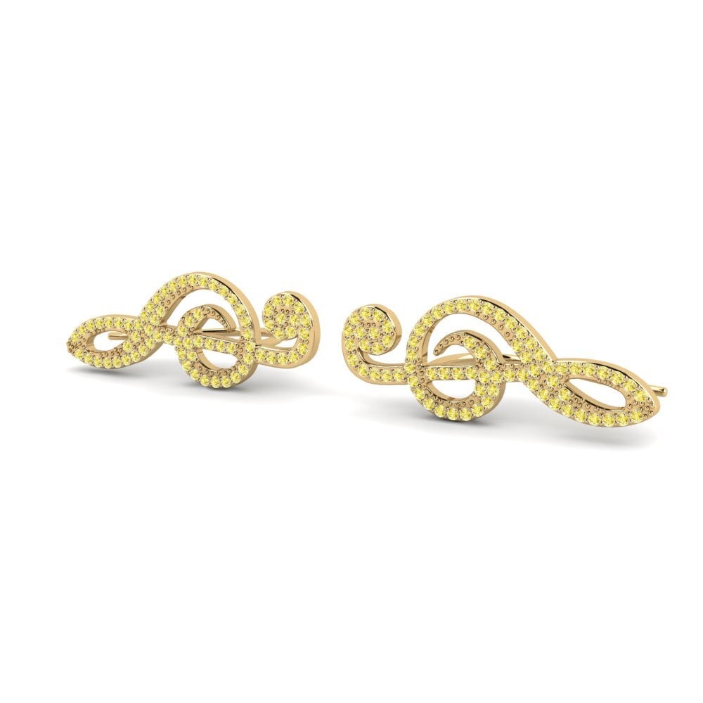 Saphir Jaune Boucle d'oreille femme Kynn