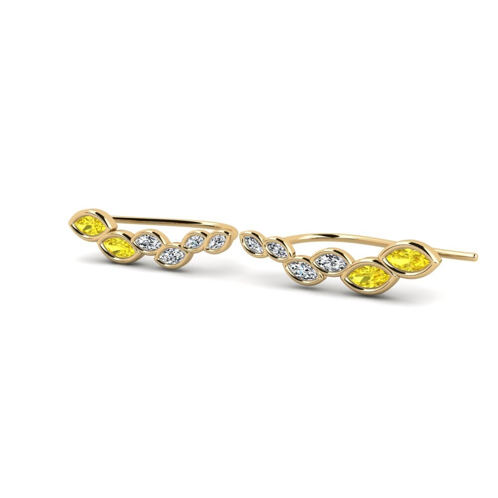 Saphir Jaune Boucle d'oreille femme Lais