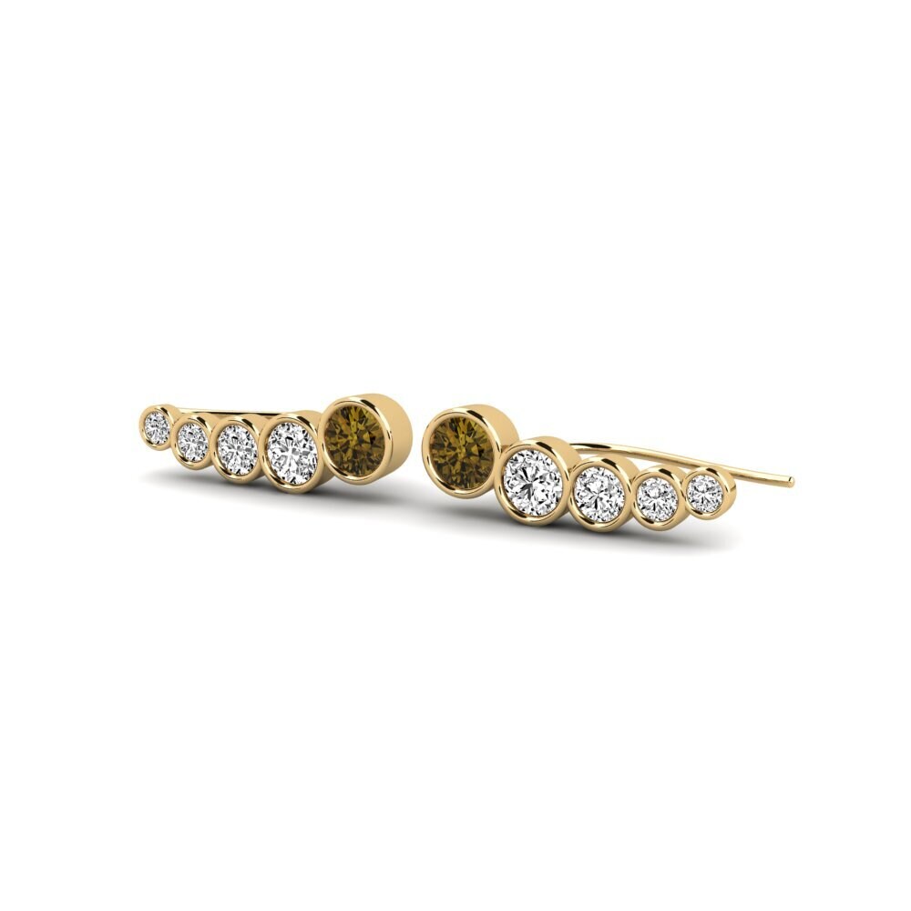 Đá Zircon Nâu Bông tai nữ Ligene