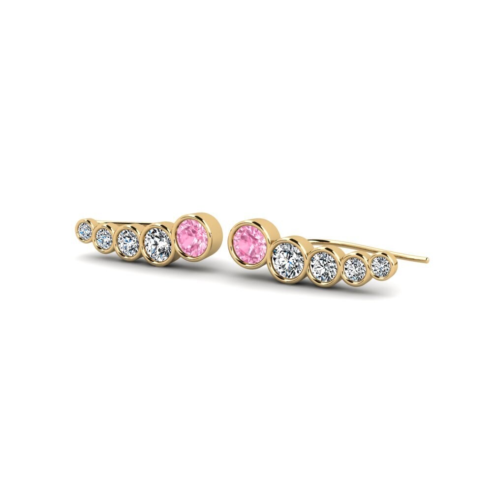 Đá Sapphire Hồng Bông tai nữ Ligene