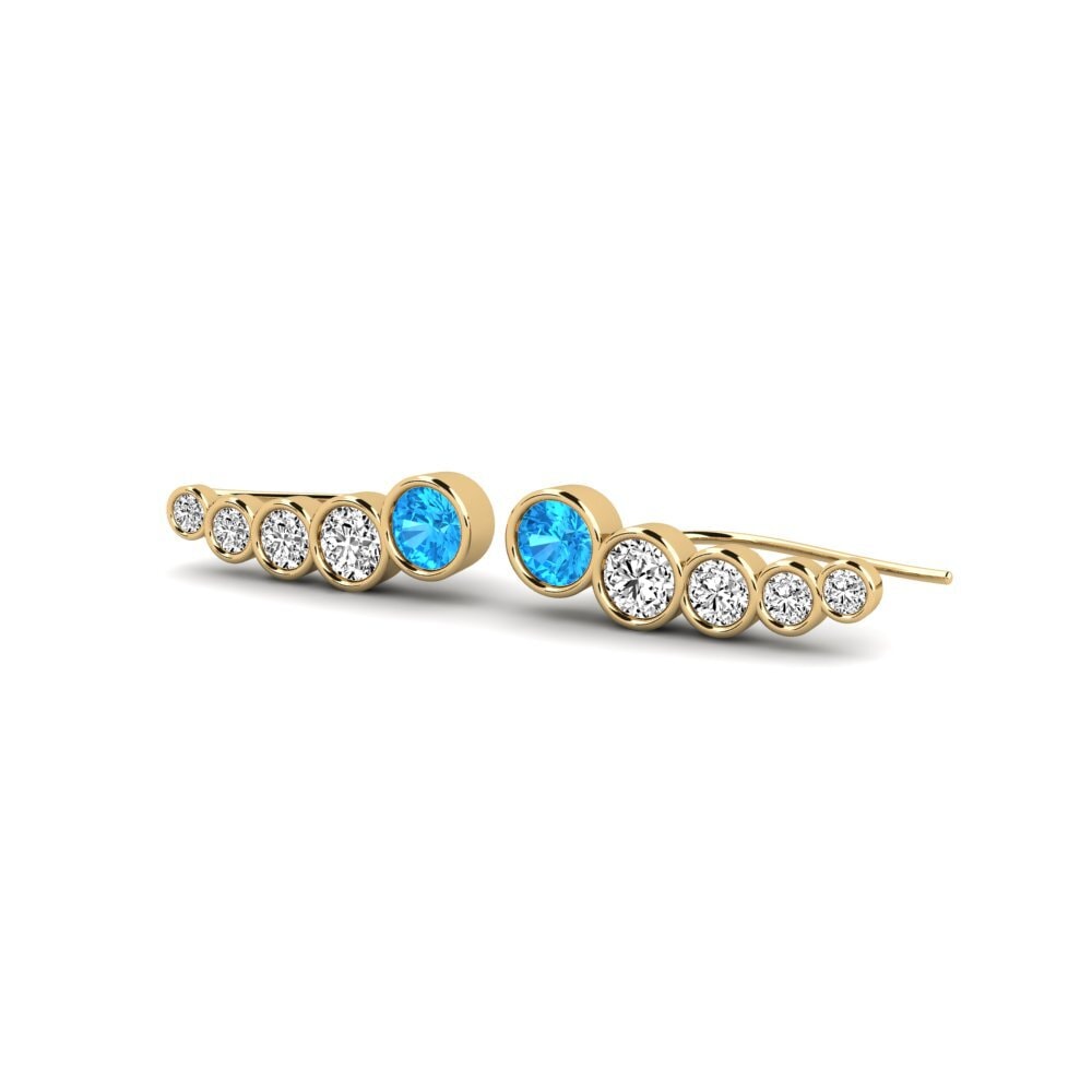 Topaze Bleue Boucle d'oreille femme Ligene