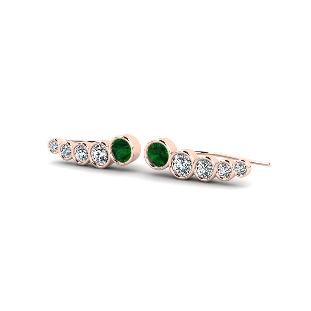 14ct Rose Gold Tsavorite Women's Earring Ligene