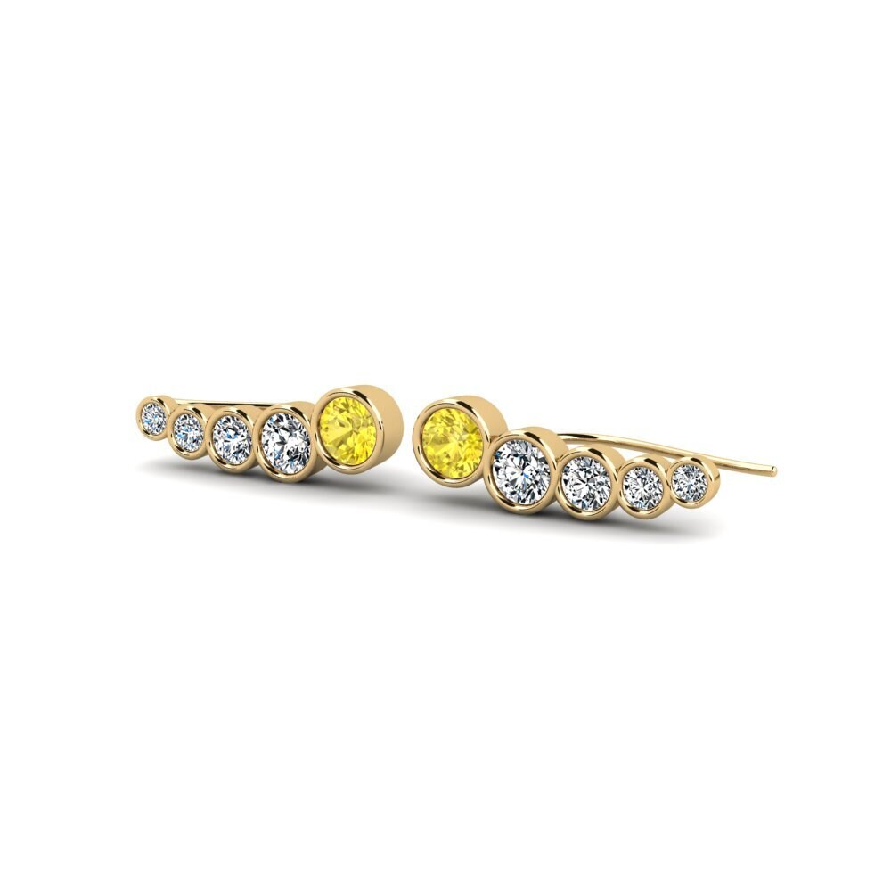 Saphir Jaune Boucle d'oreille femme Ligene