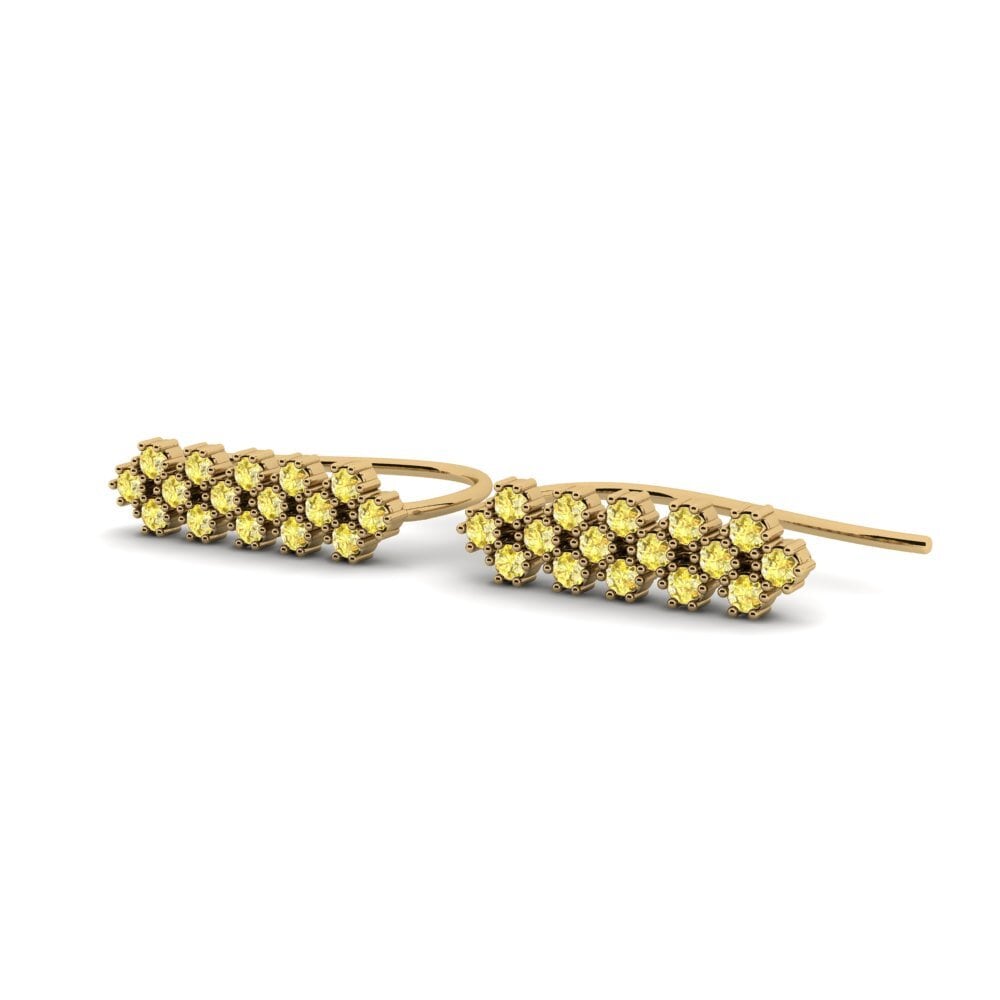 Saphir Jaune Boucle d'oreille femme Lindanu