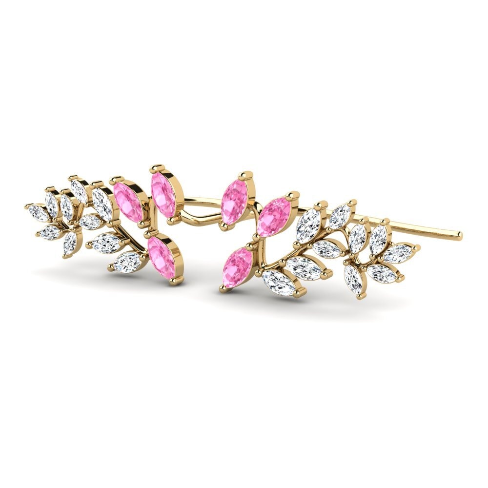 Đá Sapphire Hồng Bông tai nữ Mere