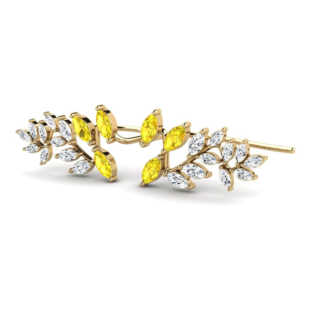 Saphir Jaune Boucle d'oreille femme Mere