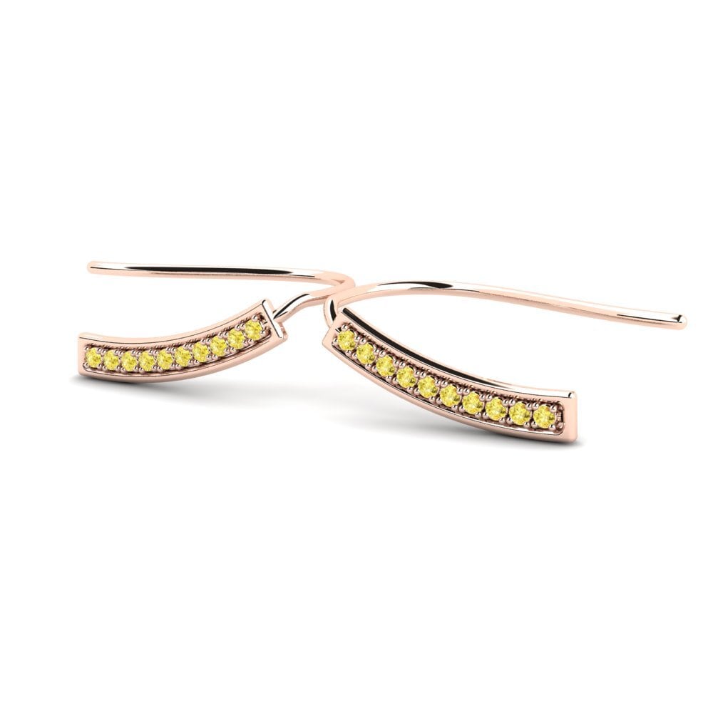 14k Oro Rosa Zafiro amarillo Pendiente de mujer Namom
