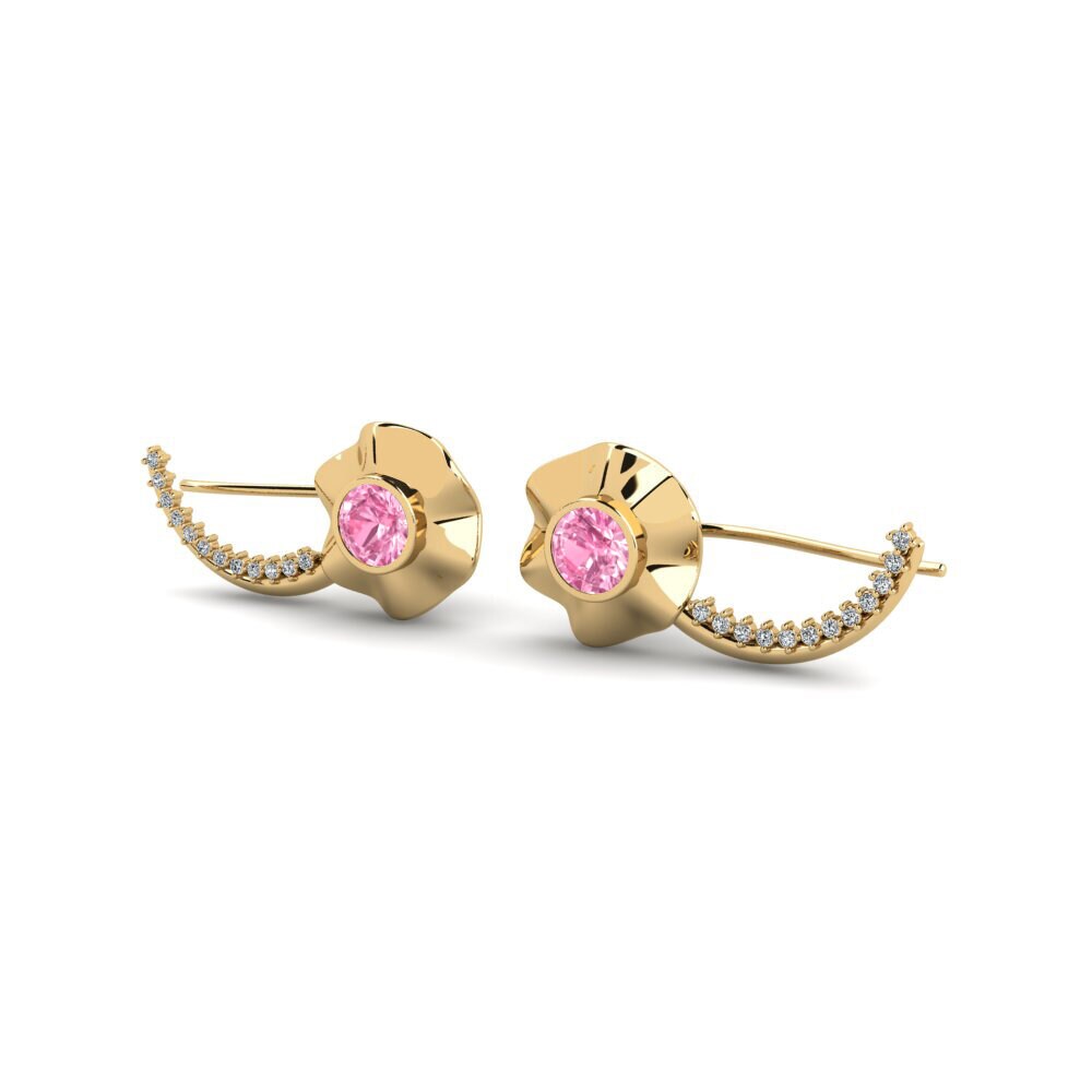 Đá Sapphire Hồng Bông tai nữ Onmu