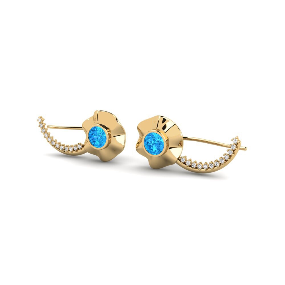 Topaze Bleue Boucle d'oreille femme Onmu