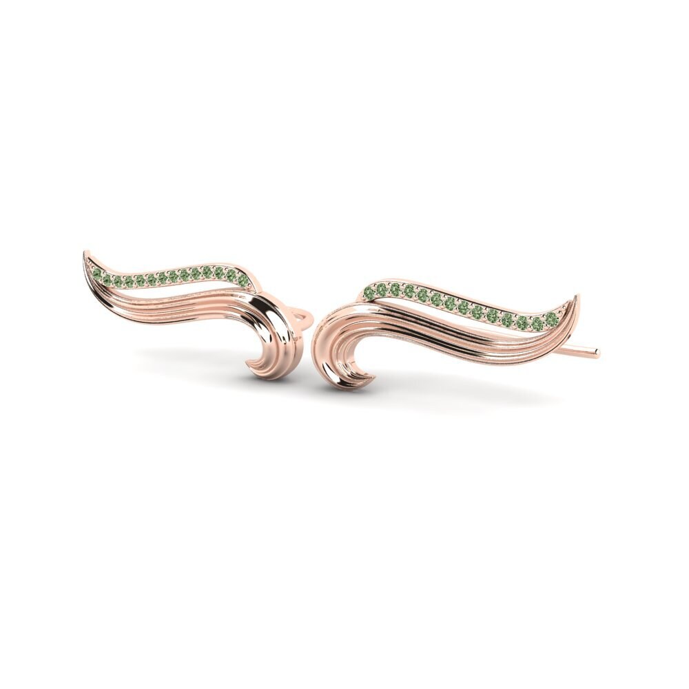 Diamant Vert Boucle d'oreille femme Ouget