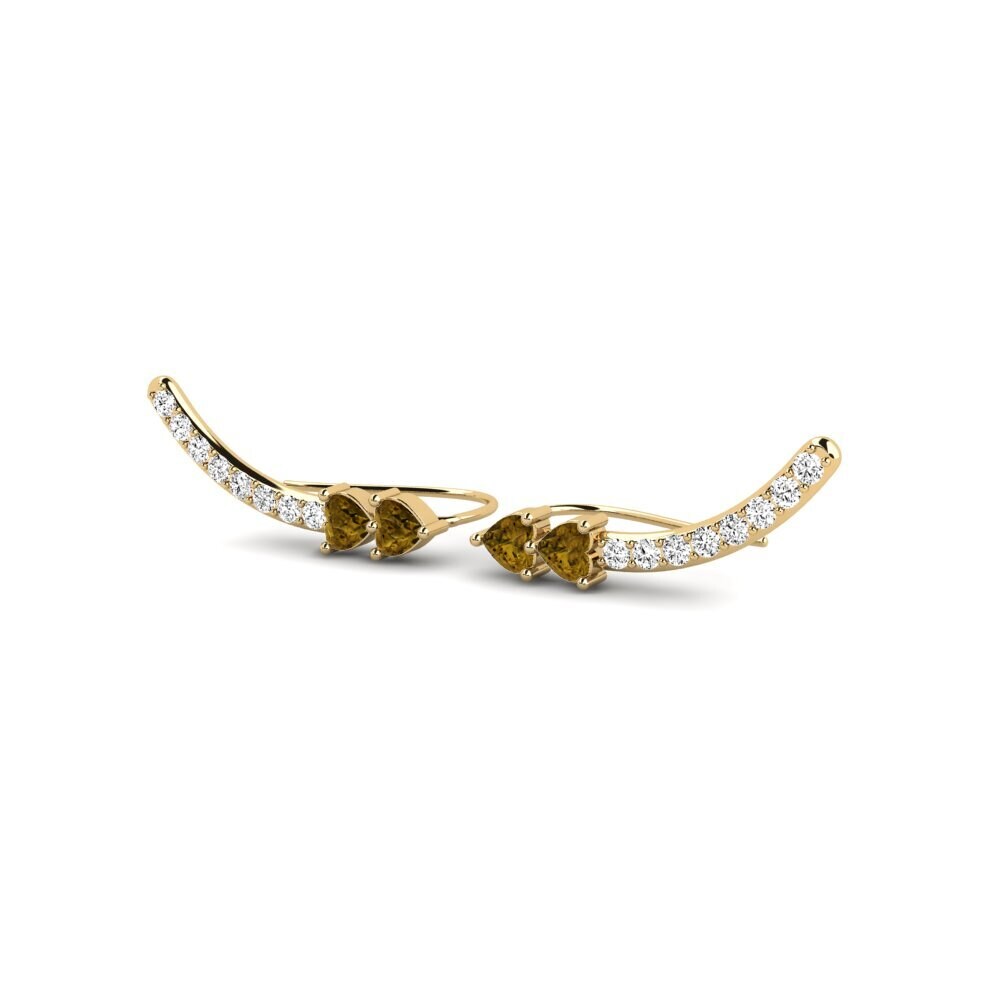 Đá Zircon Nâu Bông tai nữ Ranos