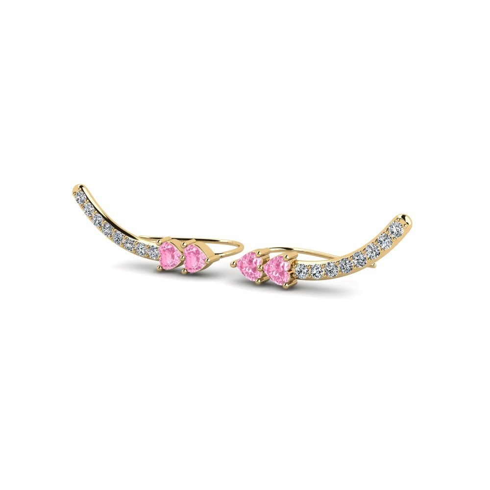 Đá Sapphire Hồng Bông tai nữ Ranos
