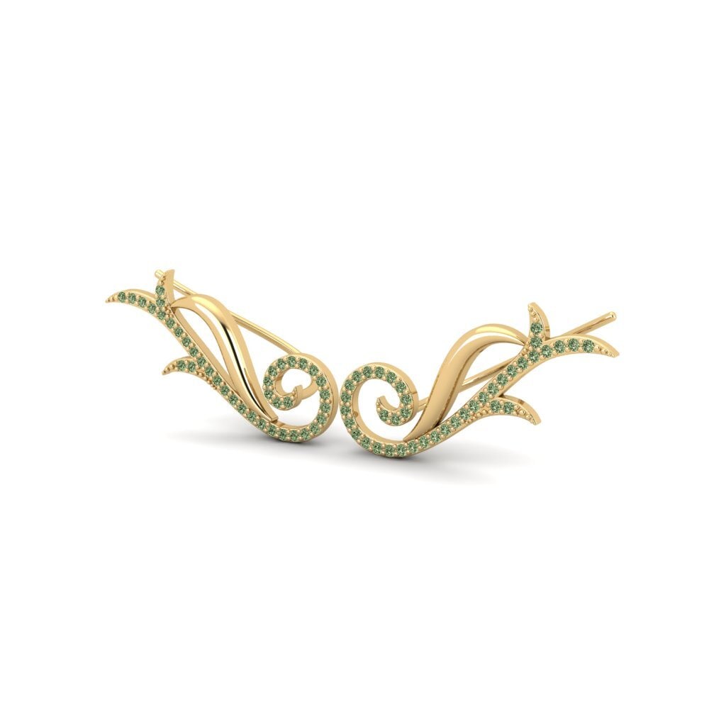 Diamant Vert Boucle d'oreille femme Rece