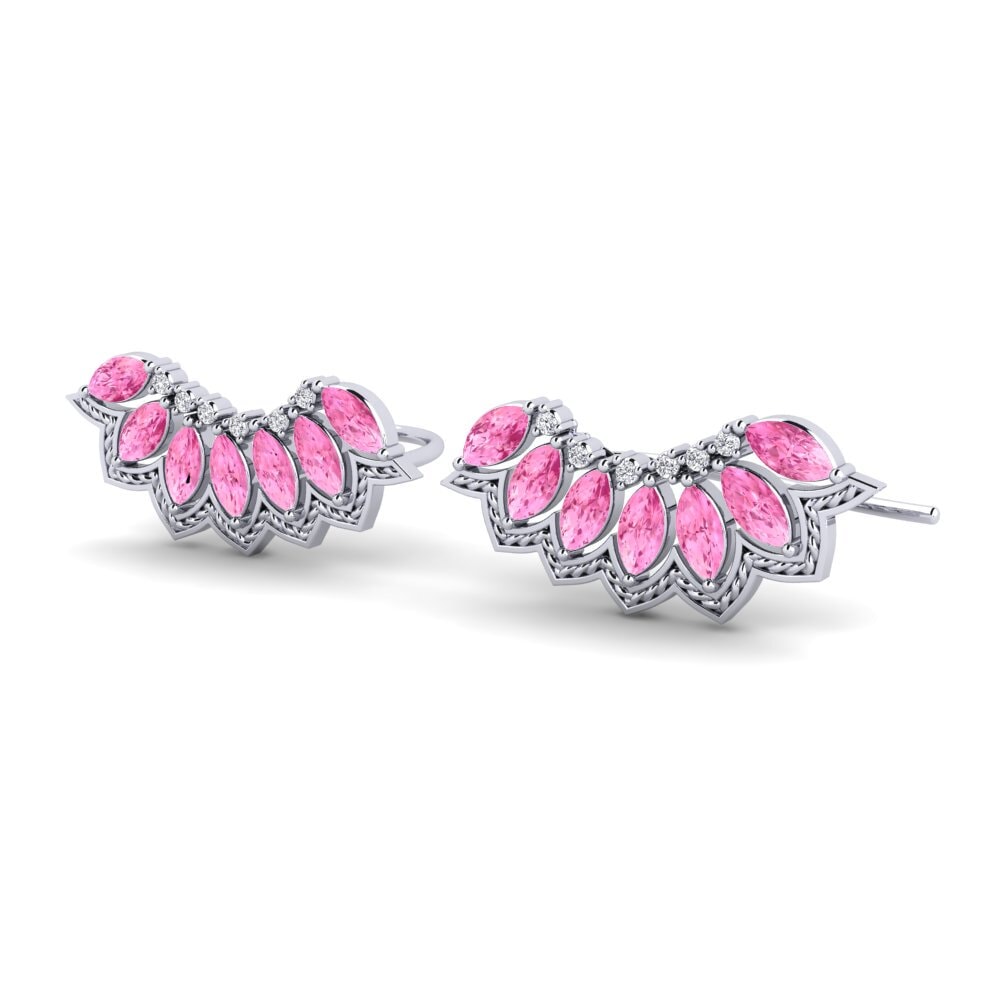 Đá Sapphire Hồng Bông tai nữ Seal