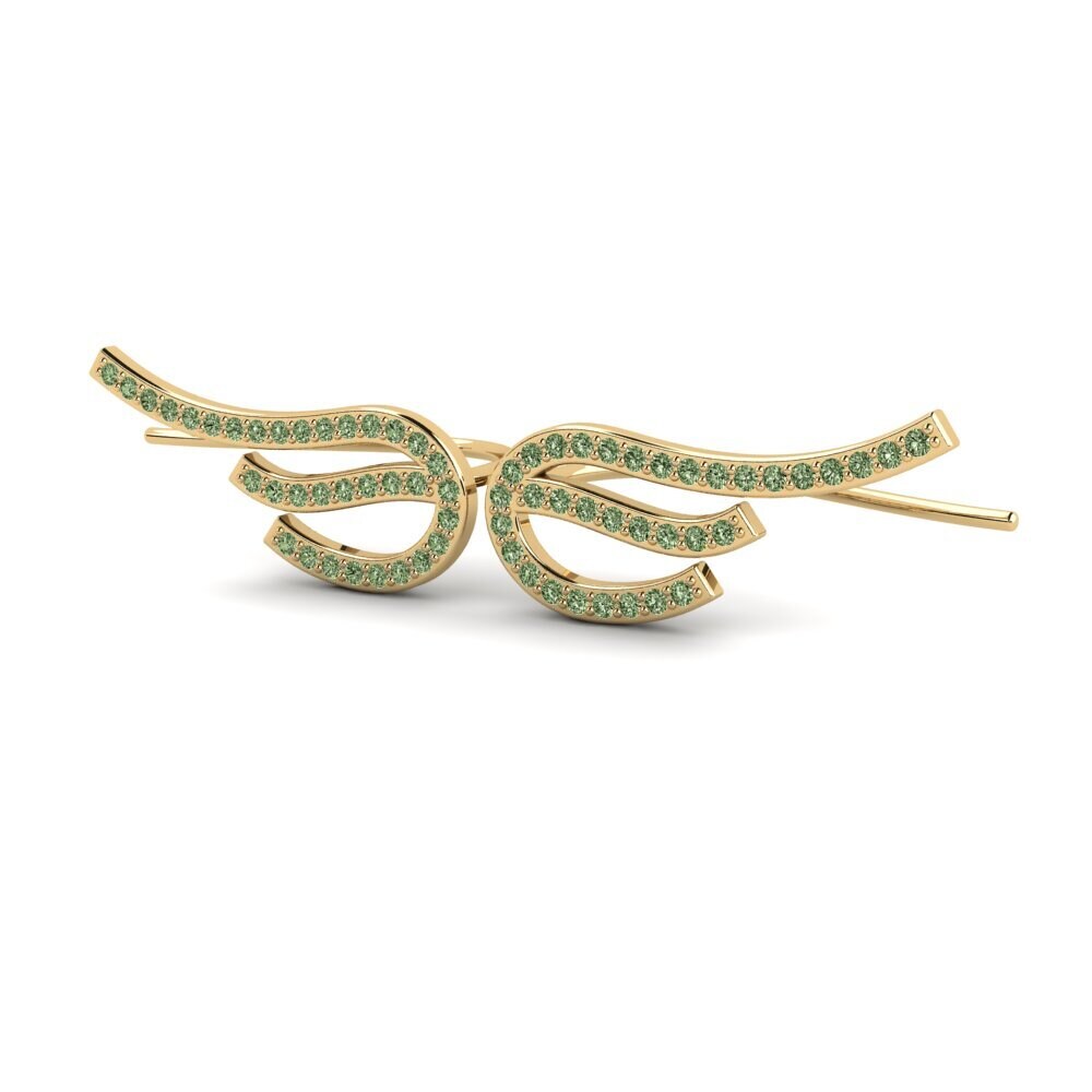 Diamant Vert Boucle d'oreille femme Sewoot