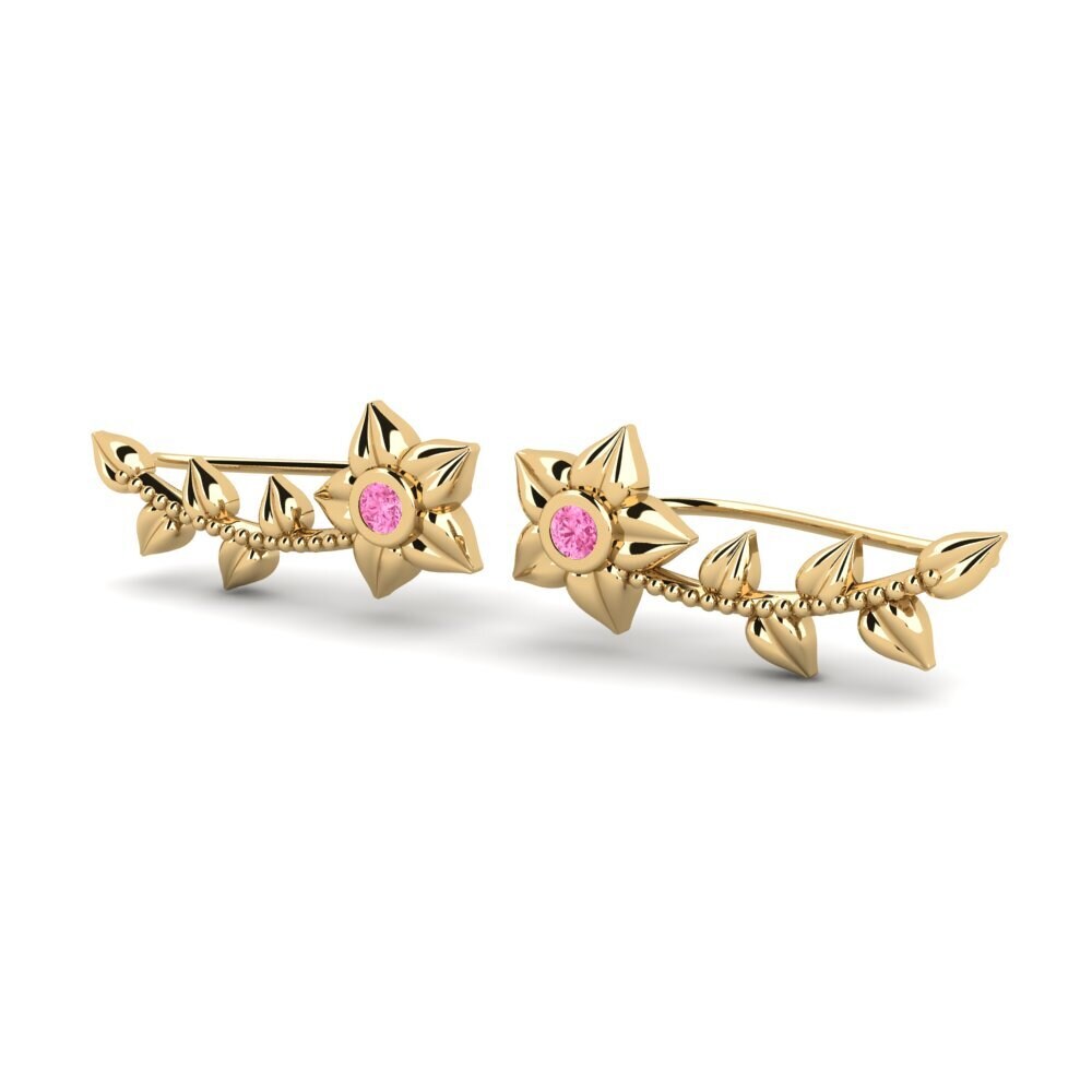 Đá Sapphire Hồng Bông tai nữ Sprem