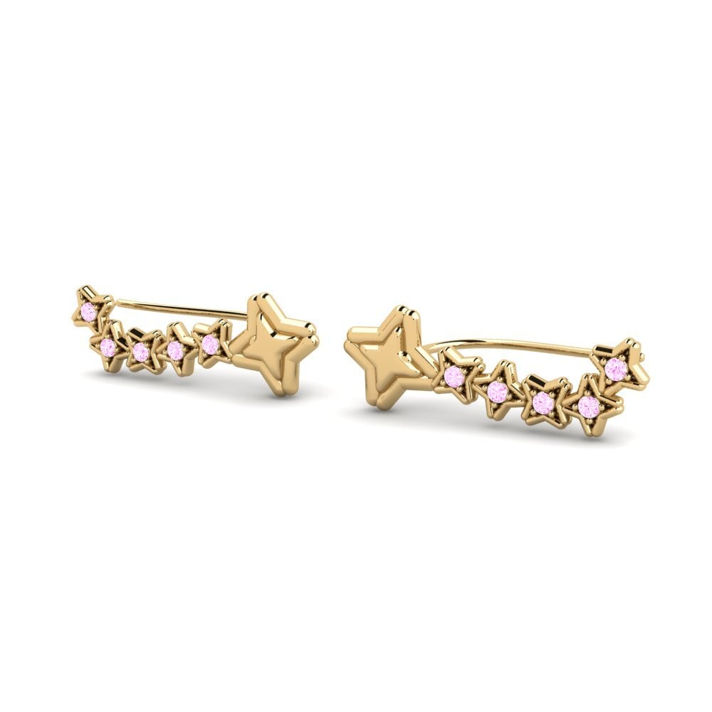 Đá Sapphire Hồng Bông tai nữ Togder