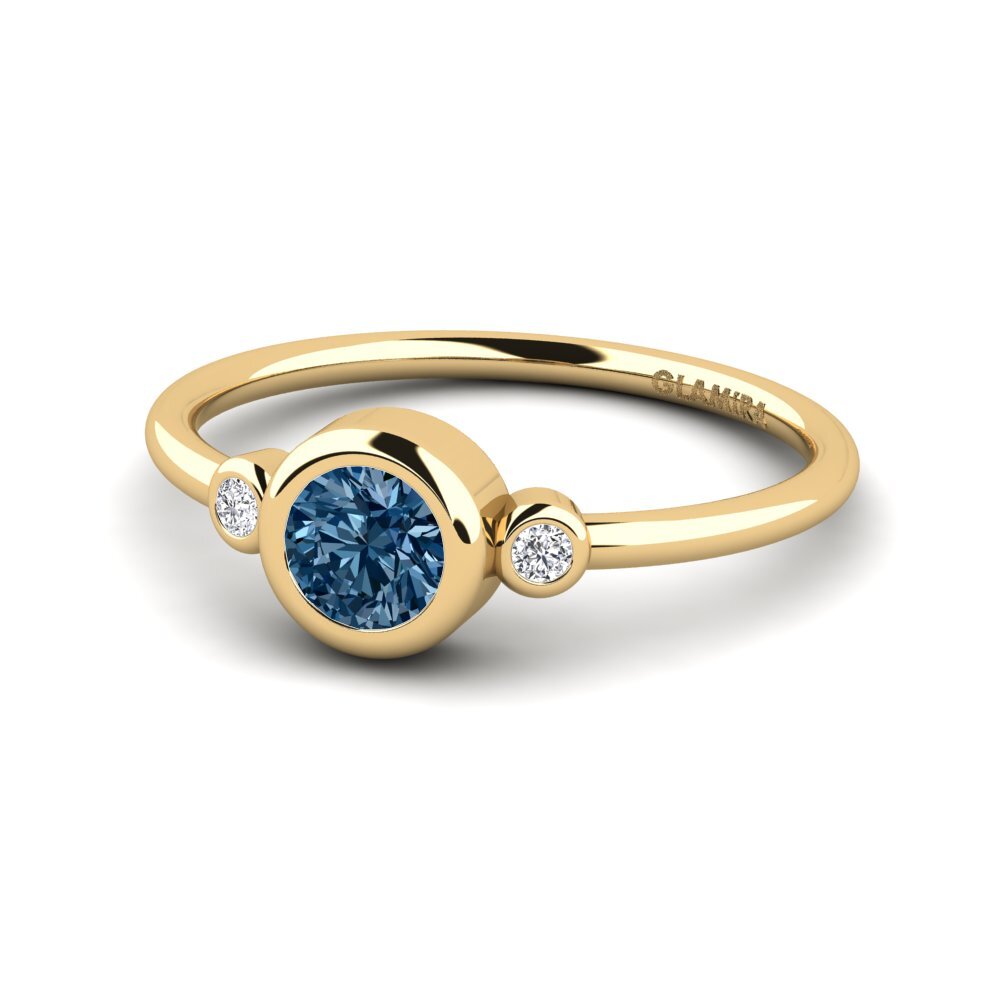 Blue Diamond Engagement Ring Afin - A