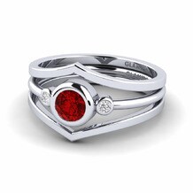 Stackable 0.51 - 1.00 Carat Ruby (Lab Created) Rings