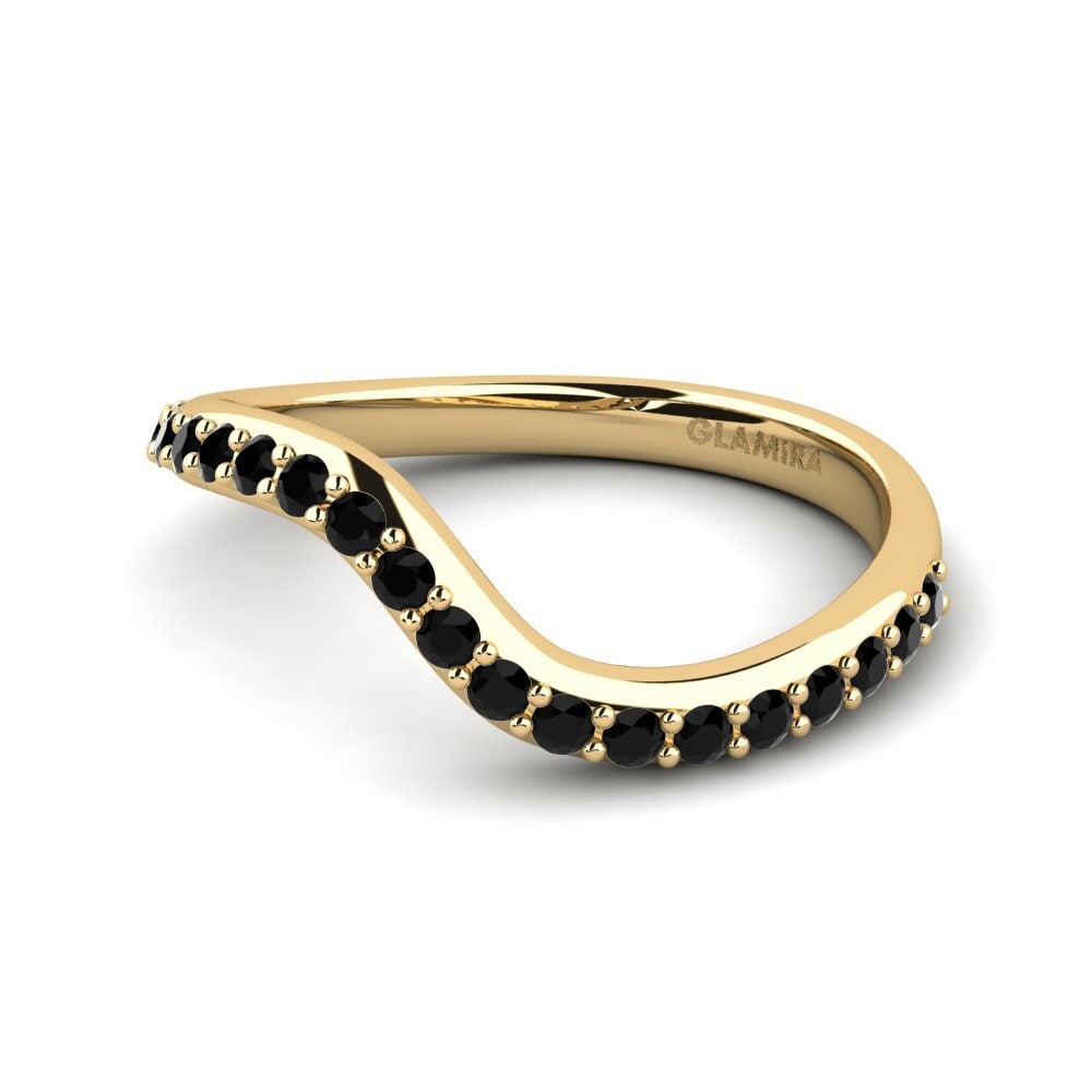 Diamante Negro Anillo apilable Bicg - A