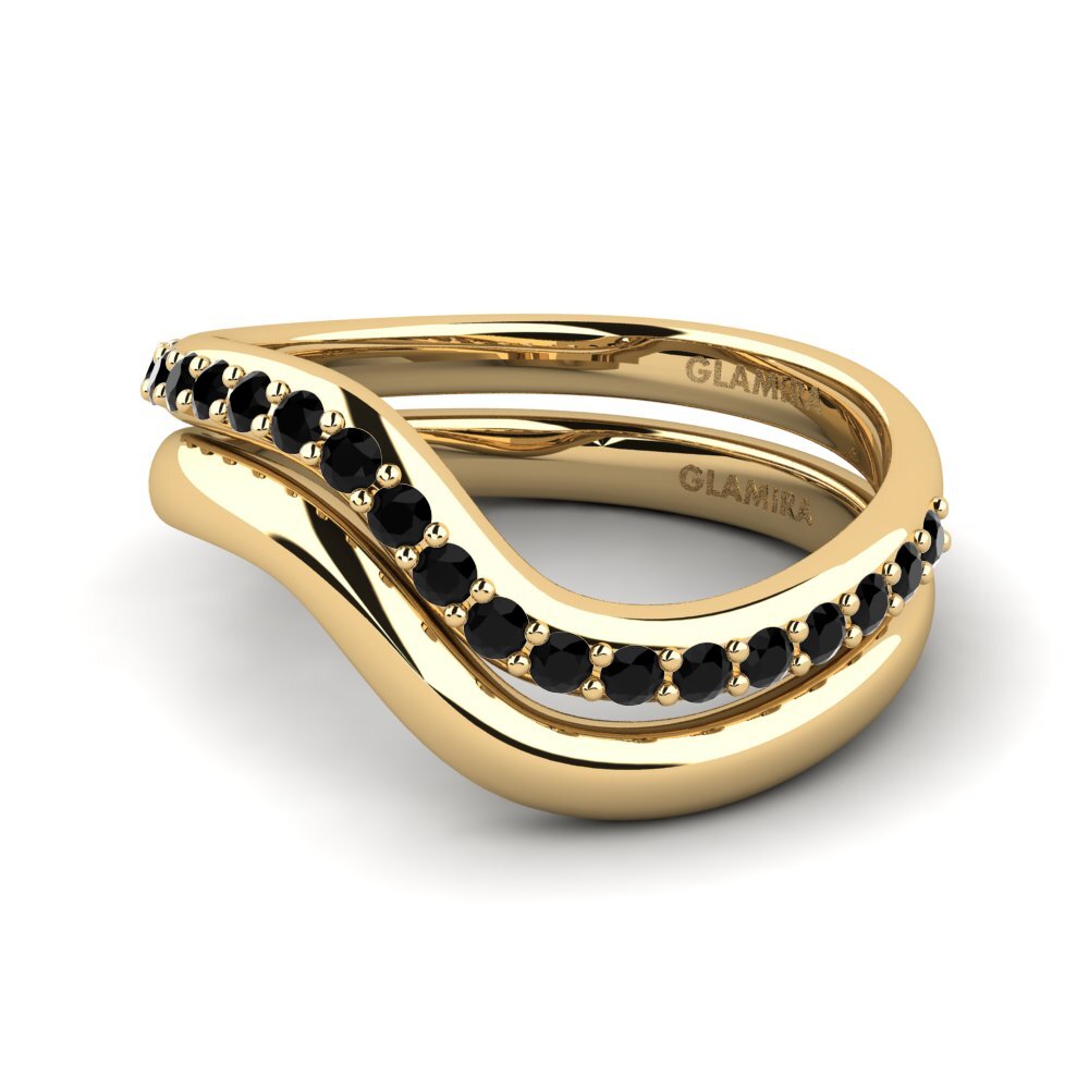 Diamante Negro Anillo apilable Bicg Set