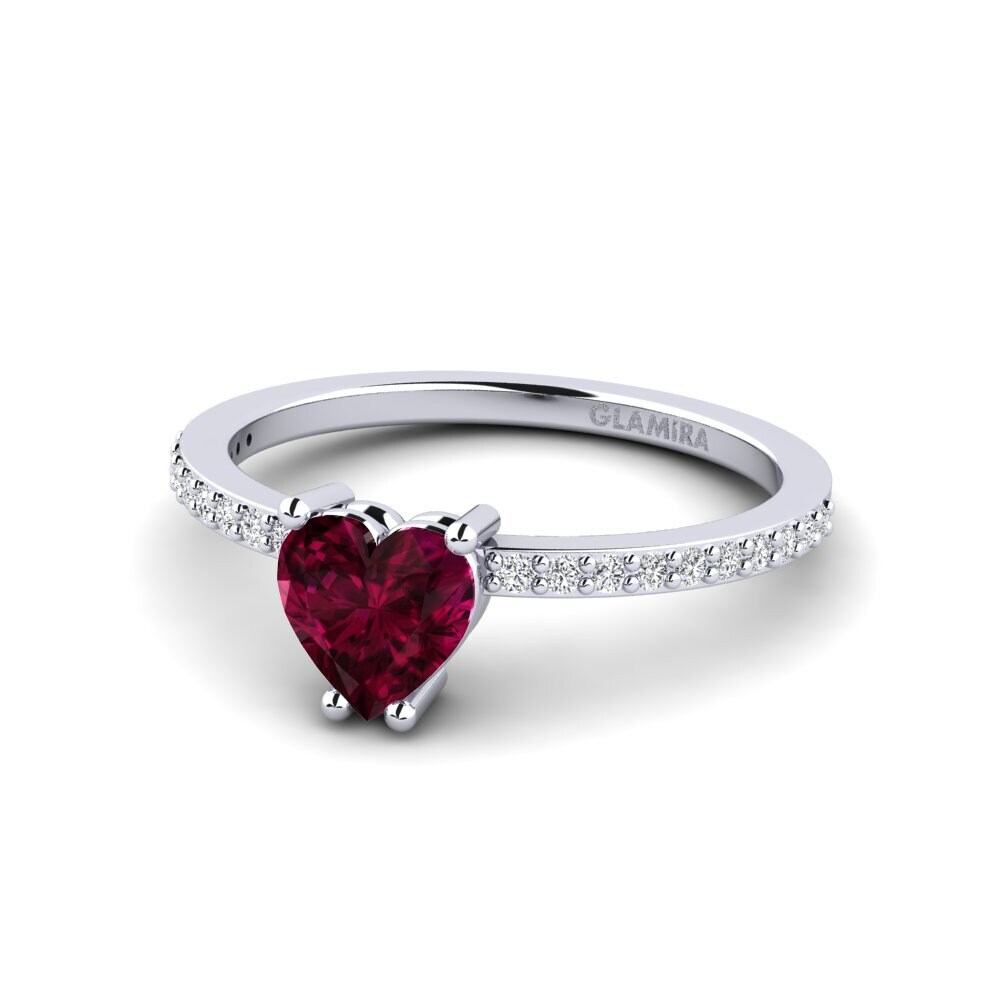9ct White Gold Rhodolite Garnet Engagement Ring Blessing - A