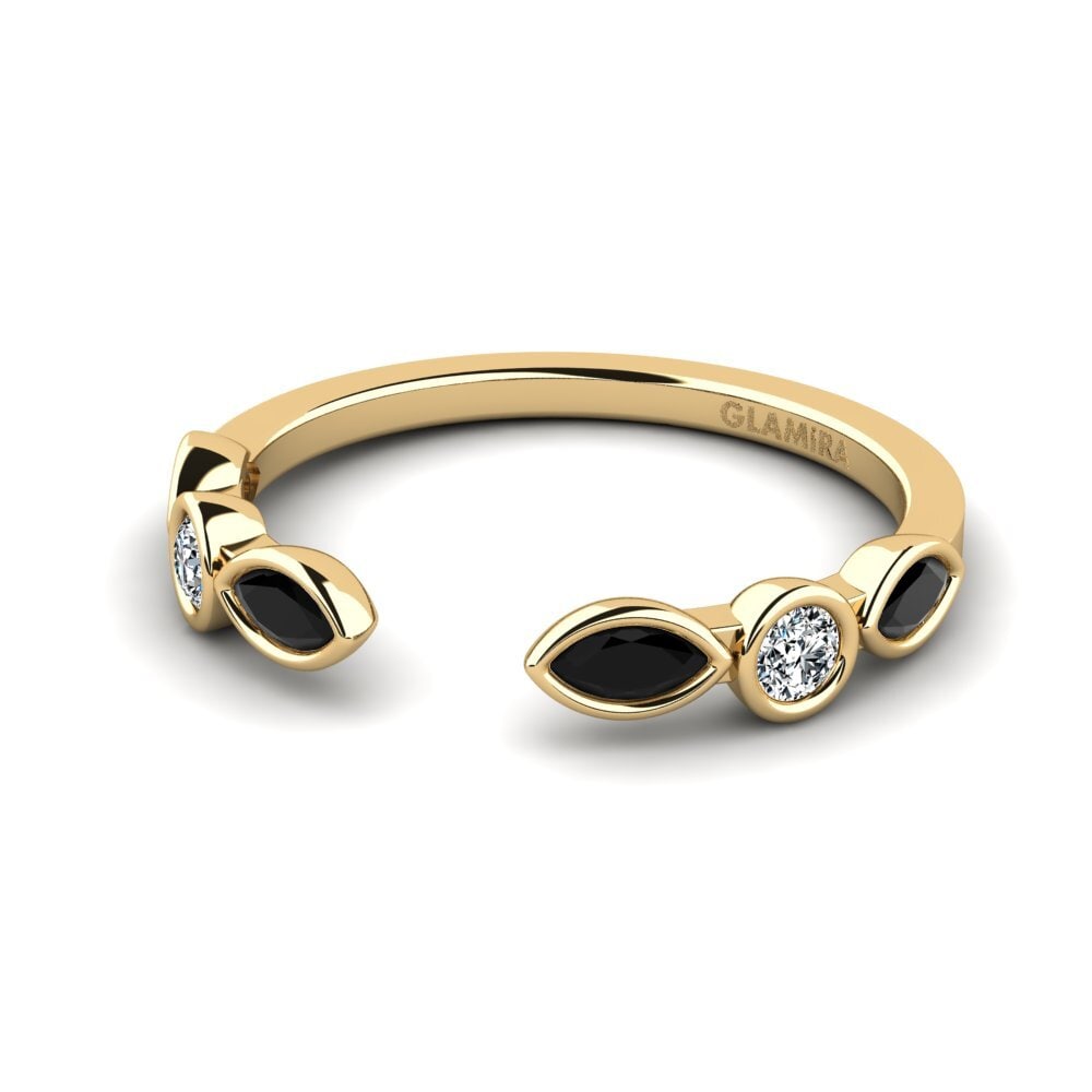 Diamante Negro Anillo apilable Blessing - B